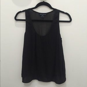French Connection black pleated tank